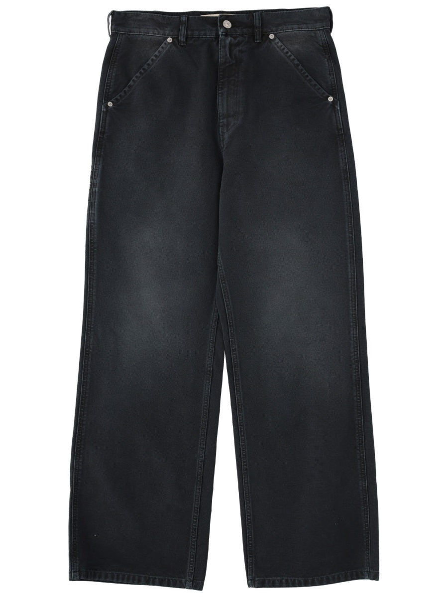 Jeans With Logo Black Cotton