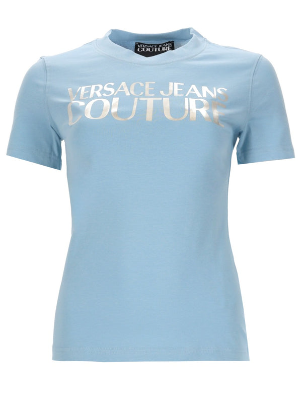 T-Shirt With Logo, Azure Cotton T-shirts