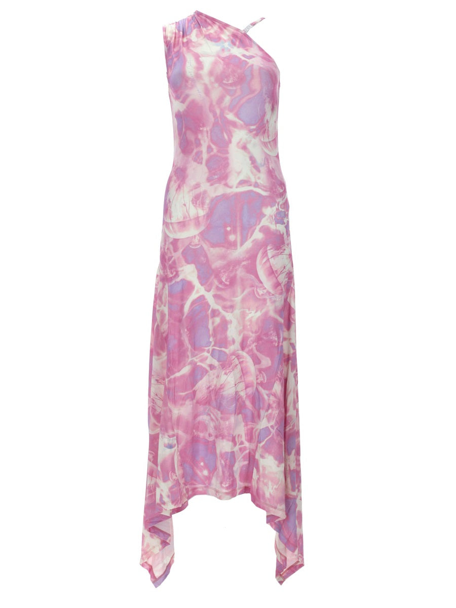 Sleeveless Long Dress Pink Viscose