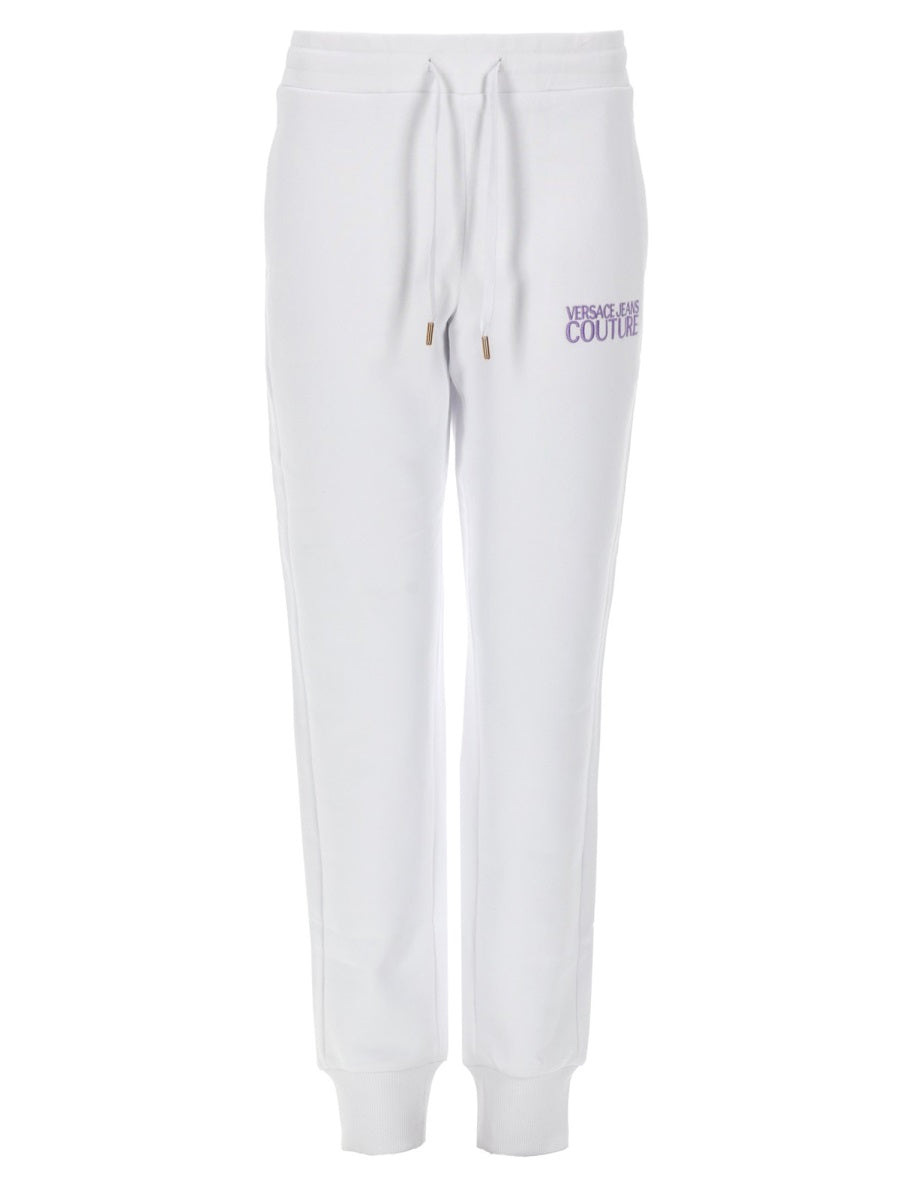 Jogging Trousers With Logo White Cotton