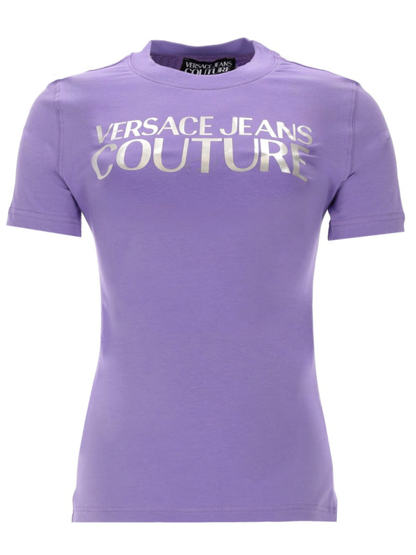 T-Shirt With Logo Lilac Cotton T-shirts