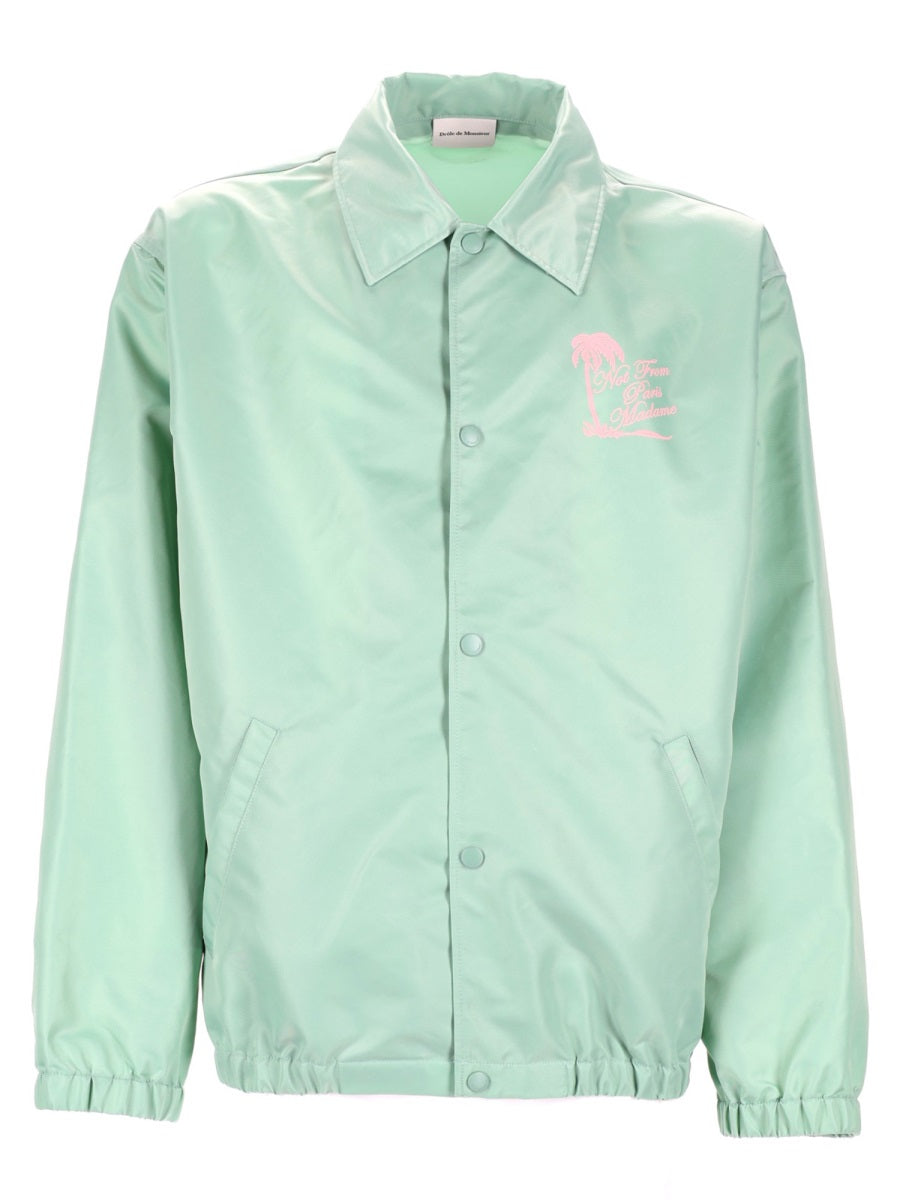 Jacket Slogan Palmiers Green Polyamide