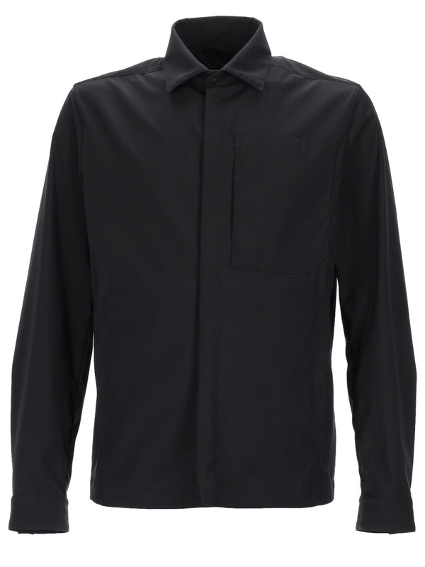Overshirt Wool-Blend Black Jacket