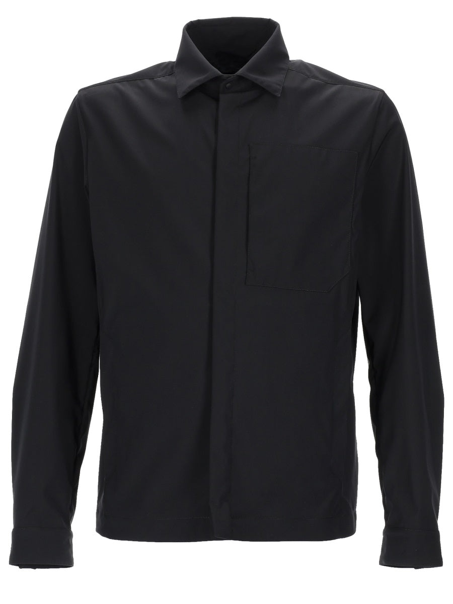 Overshirt Wool-Blend Black Jacket