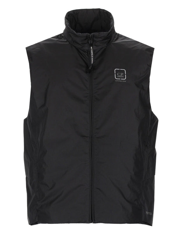 Gilet With Logo Black Polyamide Waistcoats & Gilets