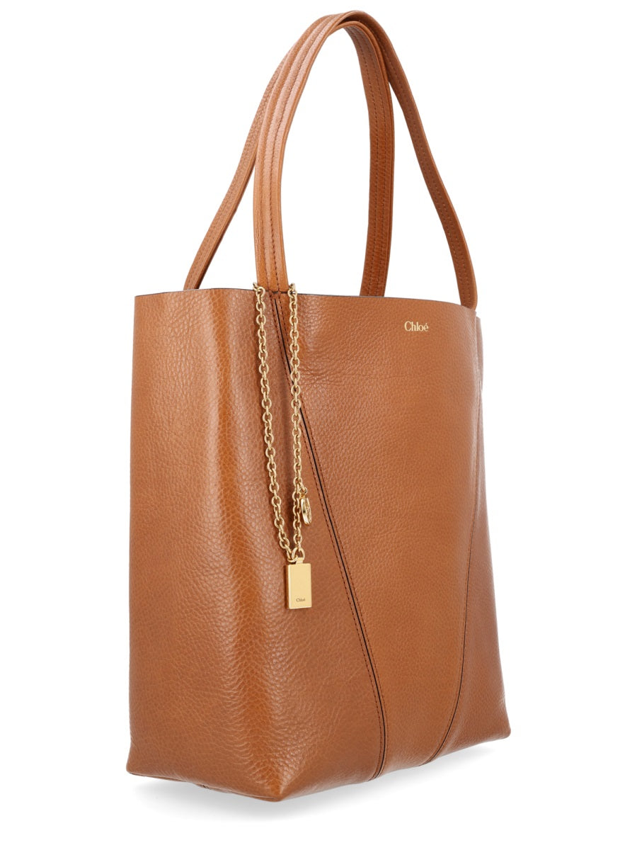 Tote Bag Spin Leather Brown Handbags