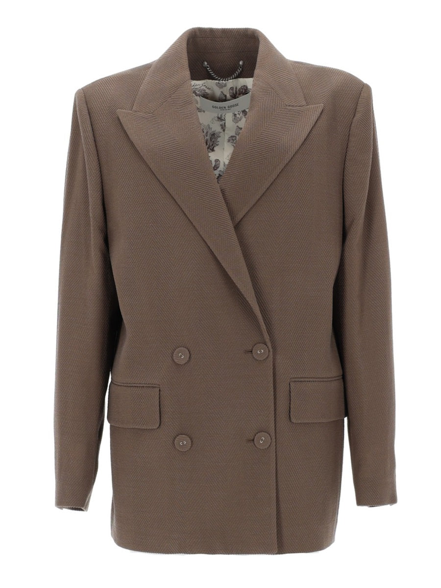 Blazer Double-Breasted Wool Dove Virgin Jacket