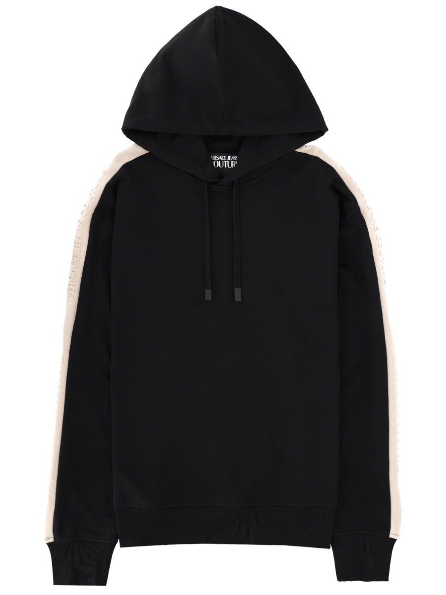 Hoodie With Logo Black Cotton Sweatshirts