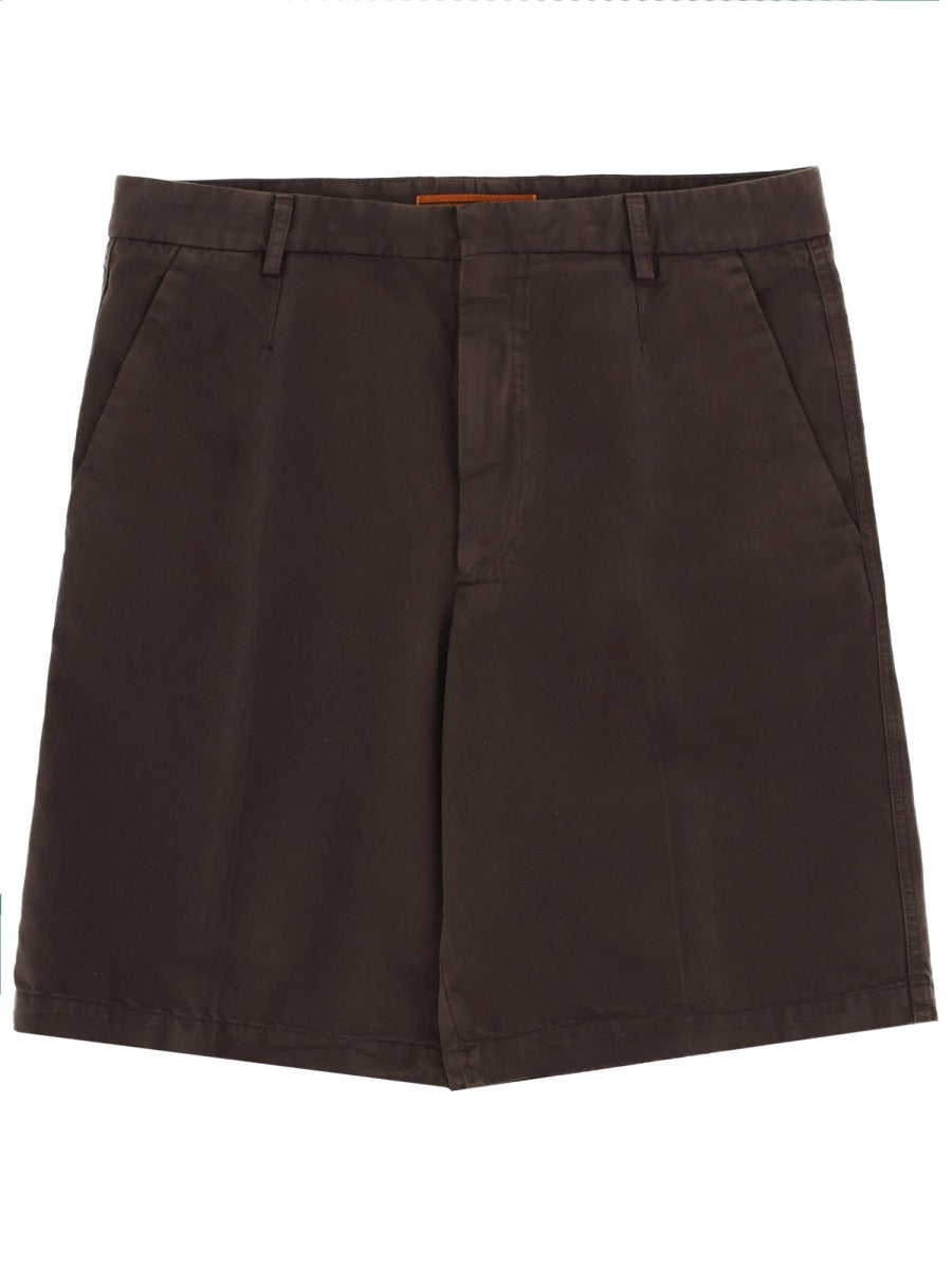 Shorts Cotton-Linen Brown