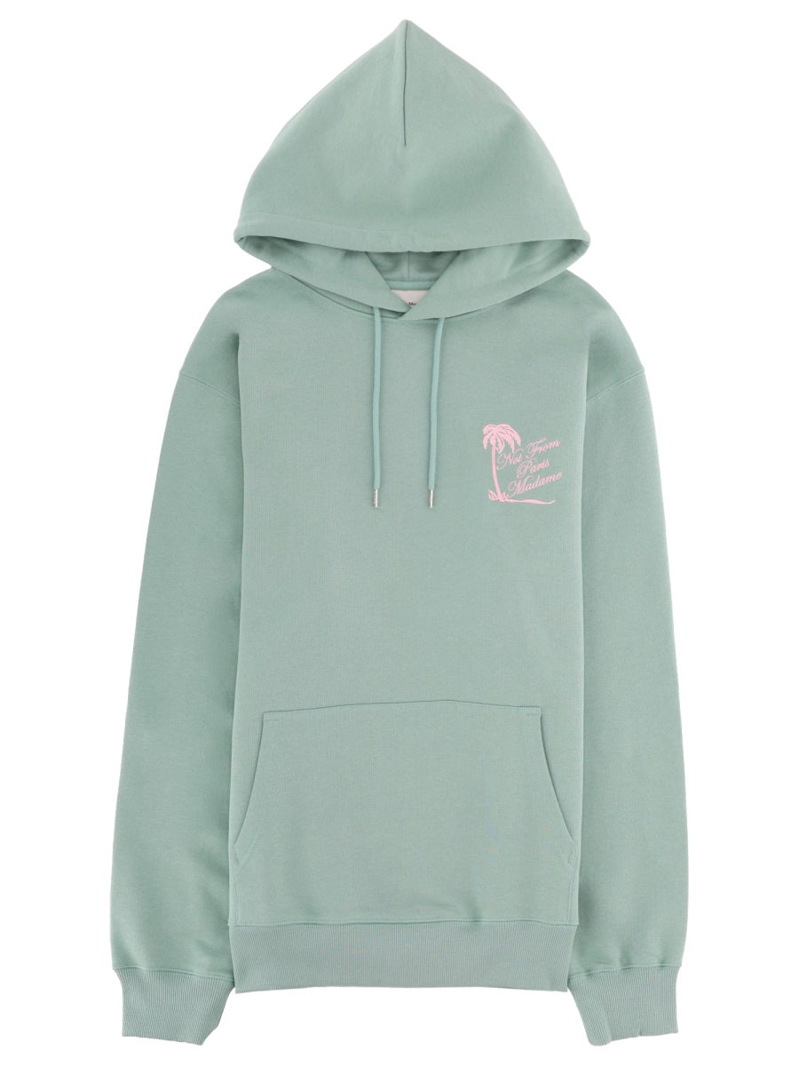 Sweatshirt Slogan Palmiers Green Cotton Sweatshirts