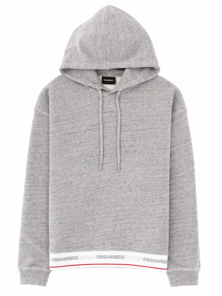 Sweatshirt With Logo Grey Cotton Sweatshirts