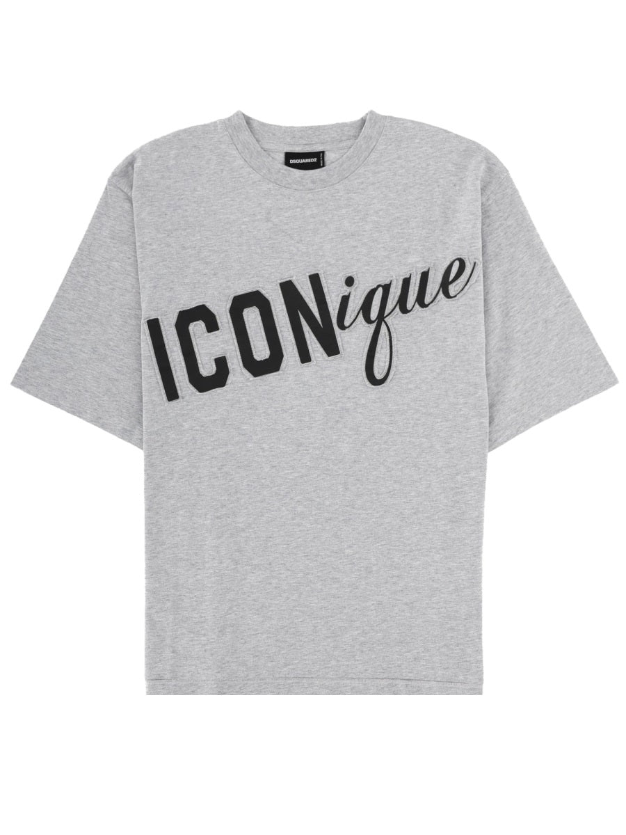 T-Shirt With Print Grey Cotton T-shirts