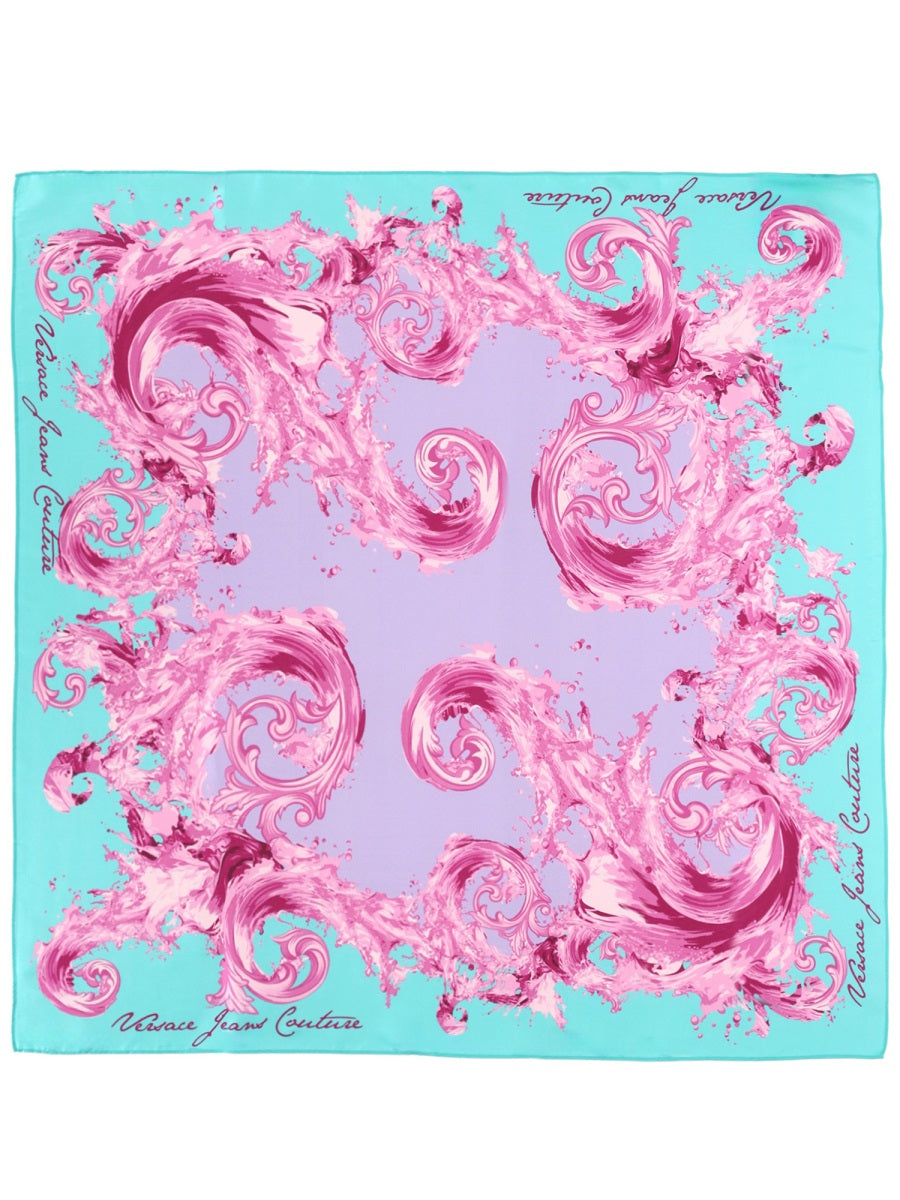 Silk Foulard Azure Print Scarf