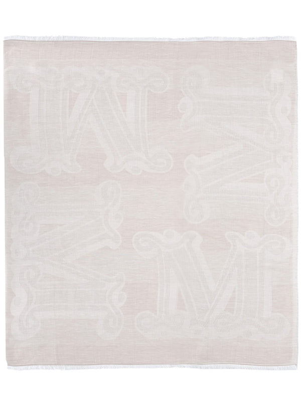 Linen Blend Stole White Modal Scarf