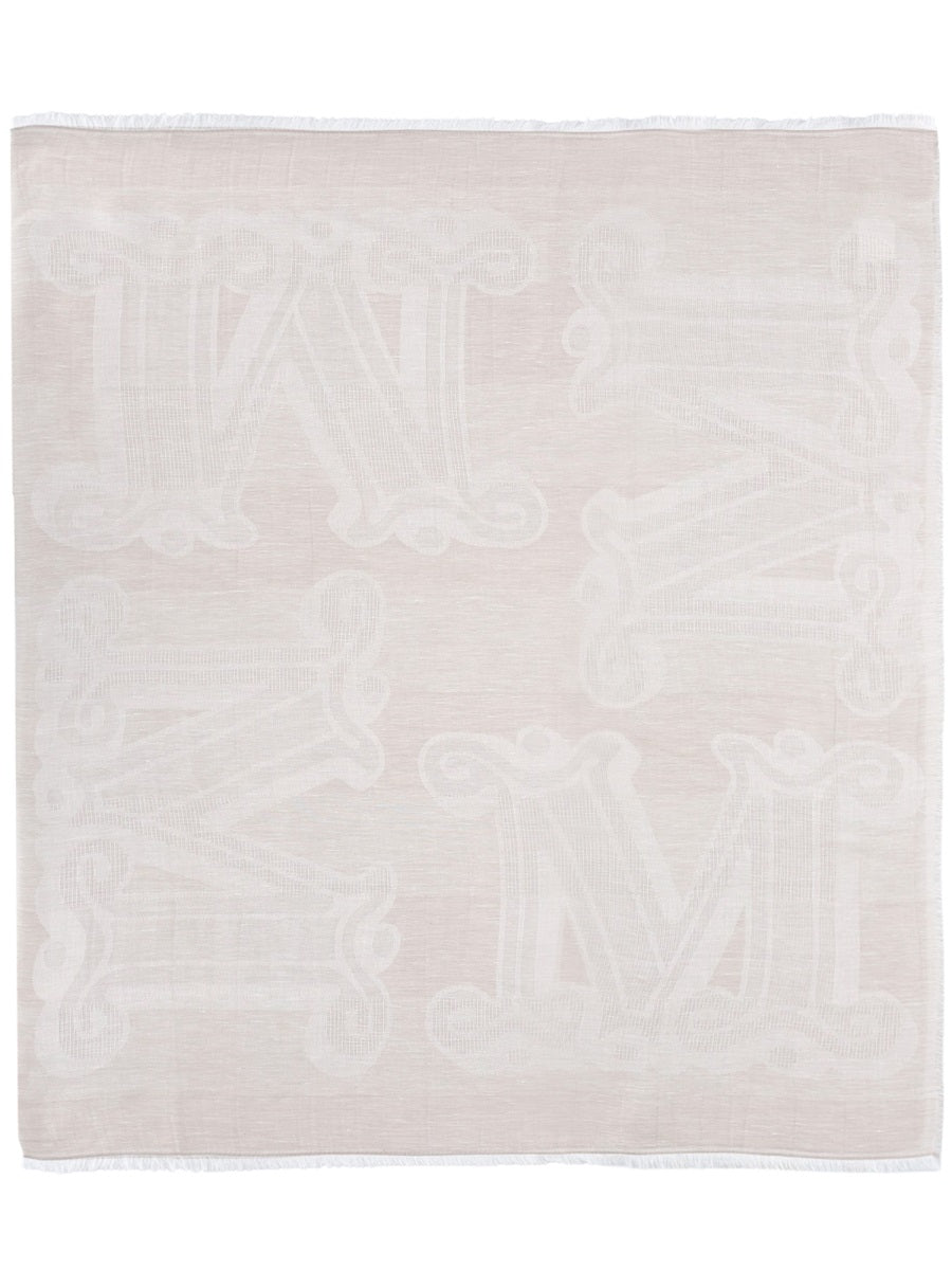 Linen Blend Stole White Modal Scarf