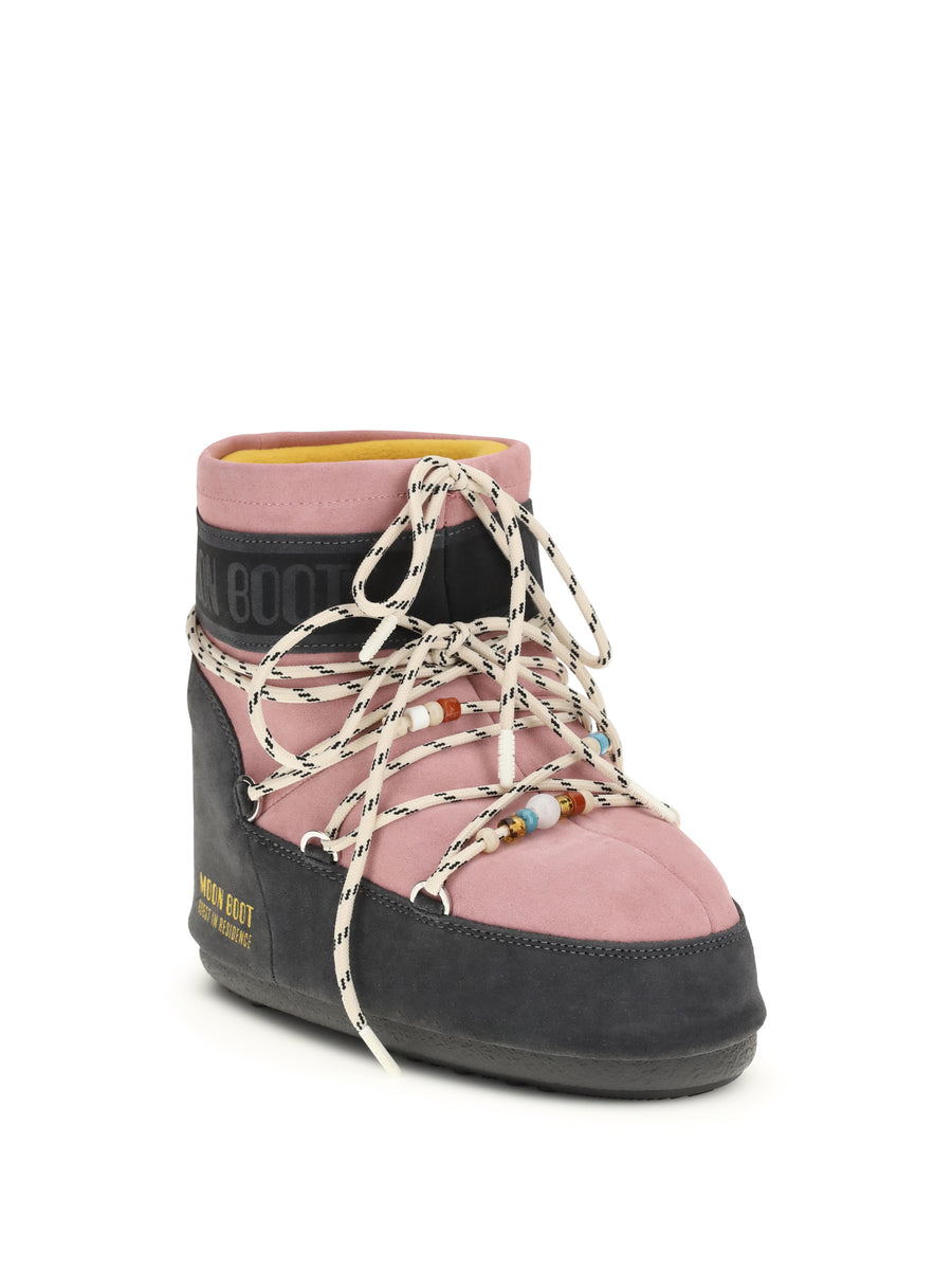 Boots Icon Low Suede Grey-Rose Grey/rose Calf Leather (bos Taurus)