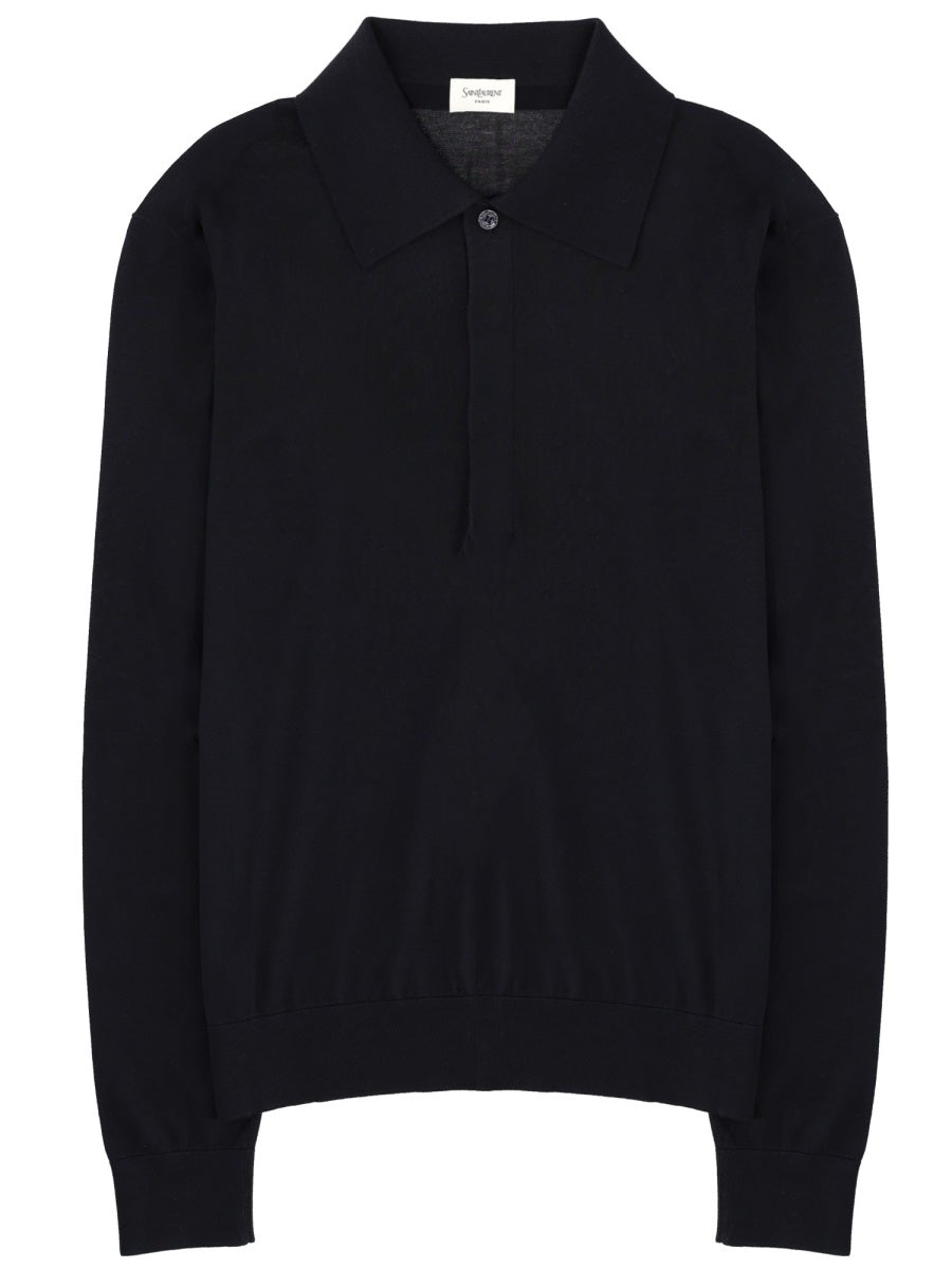 Polo Shirt Cotton-Silk Blue