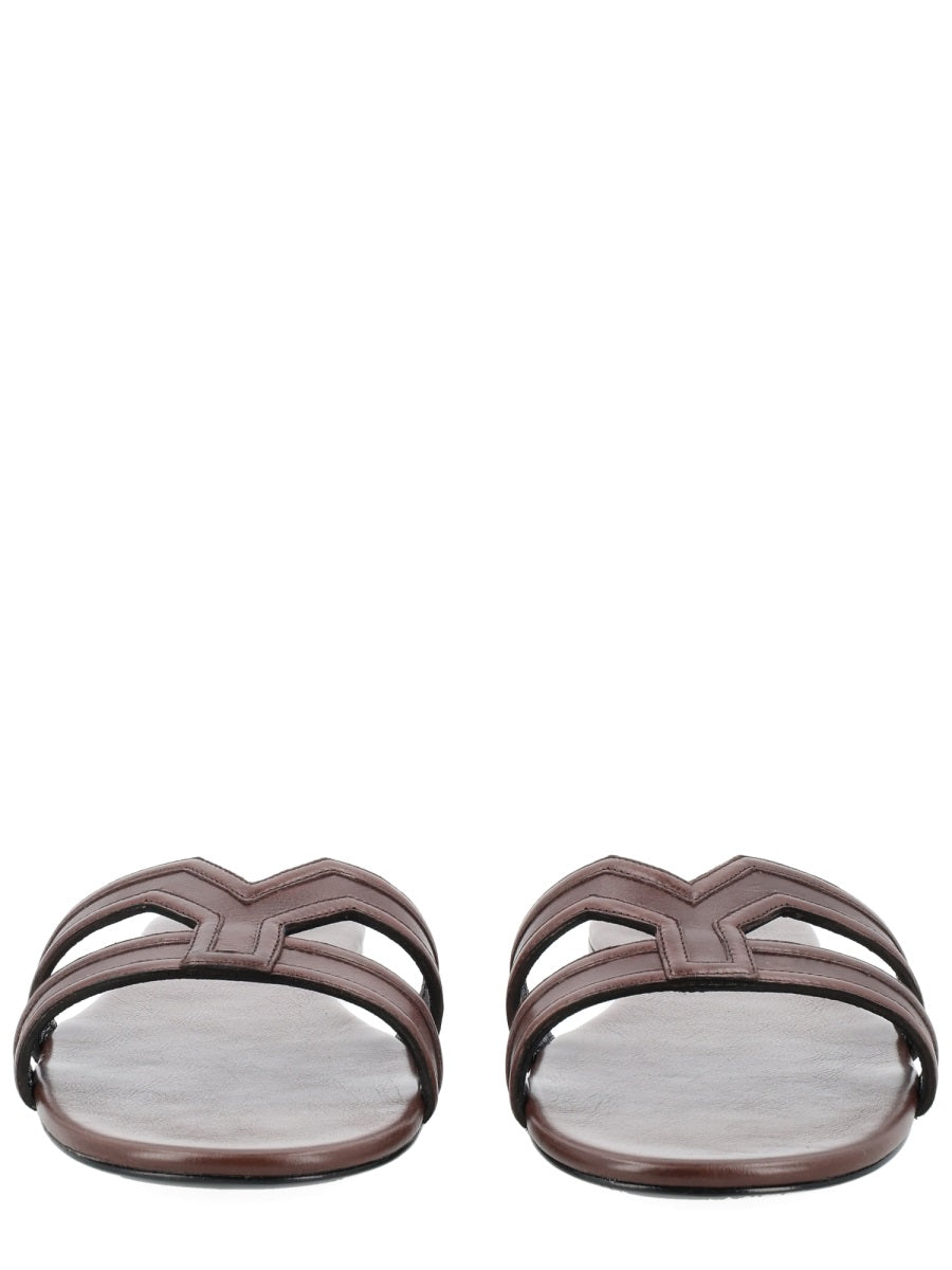 Sandals Mabrouka Brown Calf Leather