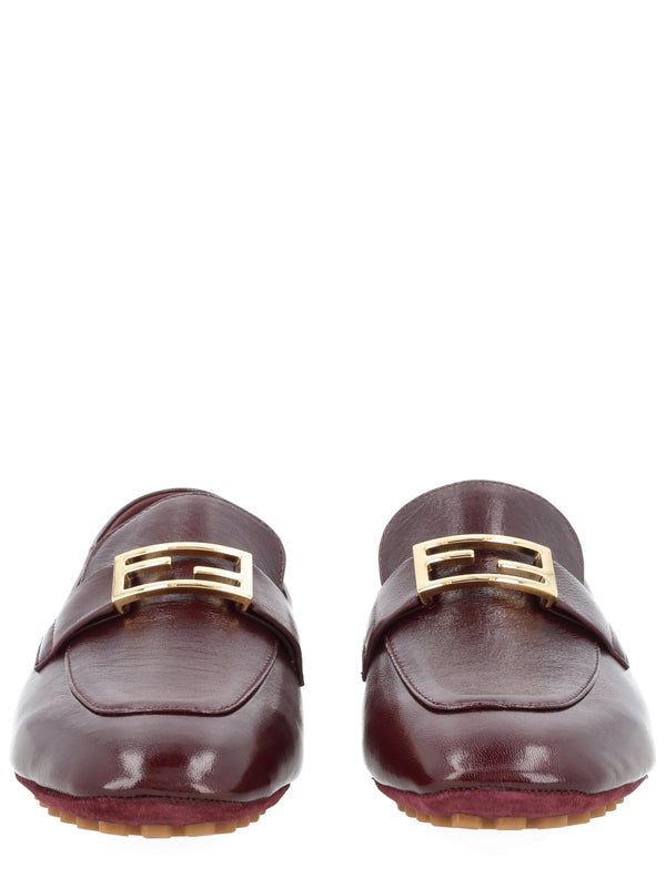 Baguette Leather Loafers Bordeaux