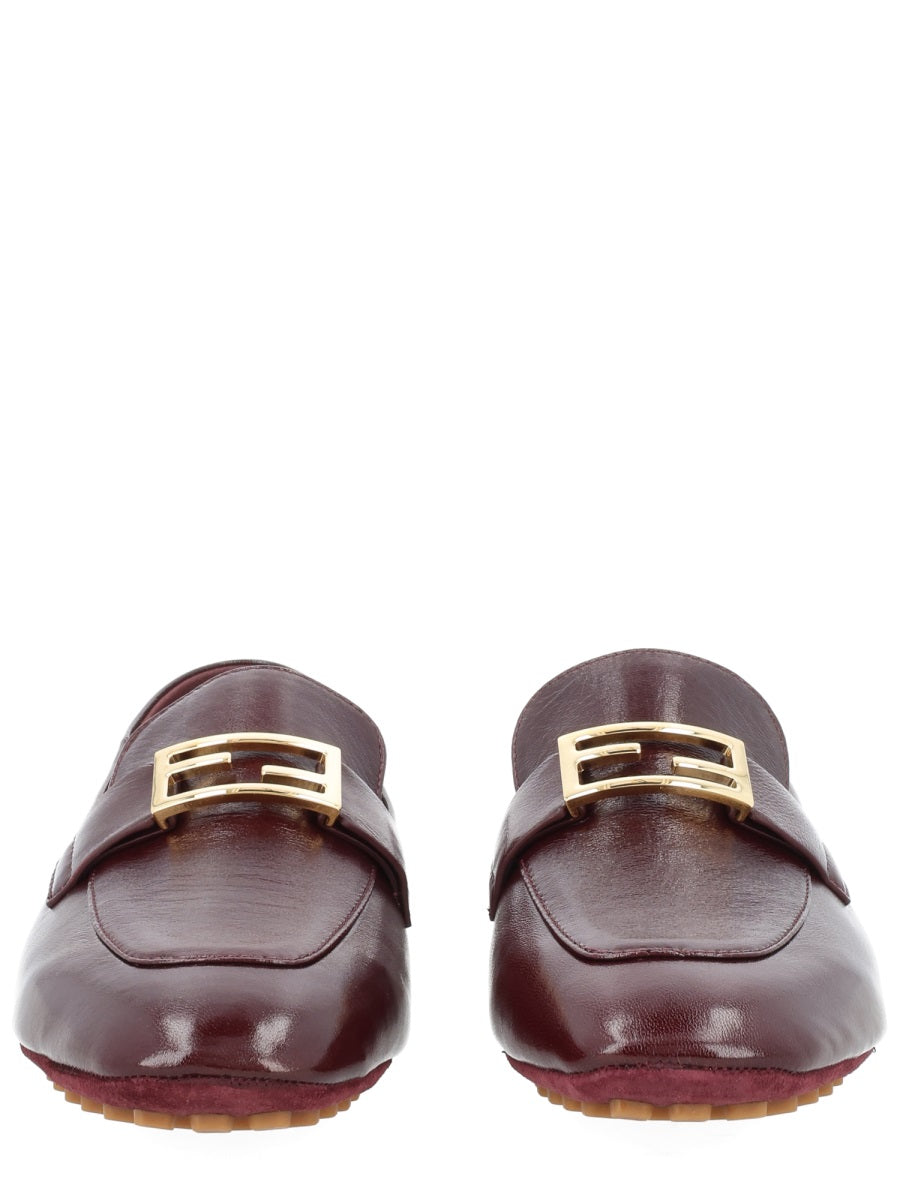 Baguette Leather Loafers Bordeaux