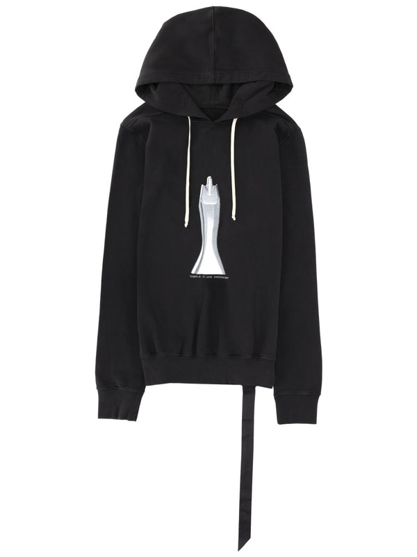 Oversized Hoodie Black Cotton Sweatshirts