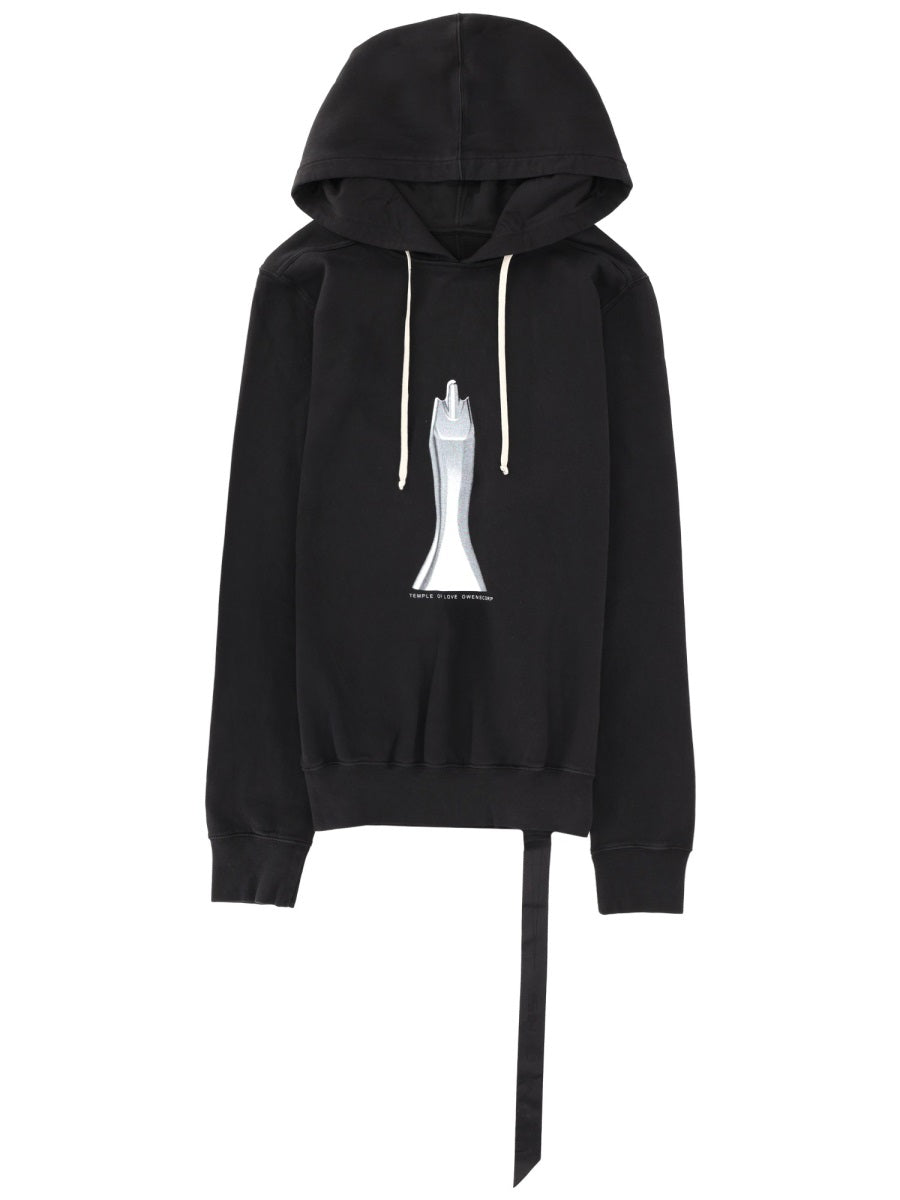 Oversized Hoodie Black Cotton Sweatshirts