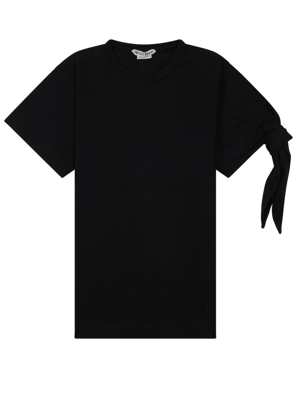 T-Shirt With Knot Detail Black T-shirts