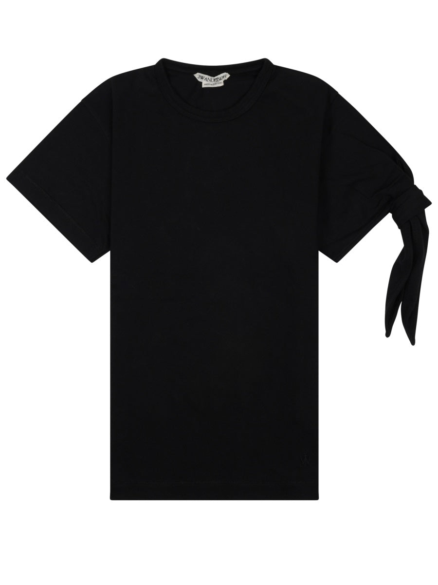 T-Shirt With Knot Detail Black T-shirts