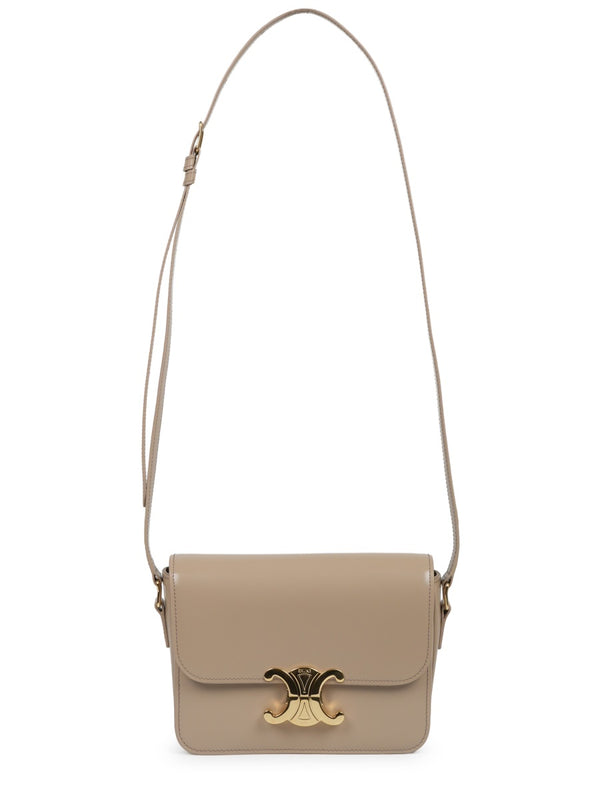 Shoulder Bag Teen Triomphe Beige Leather Calfskin