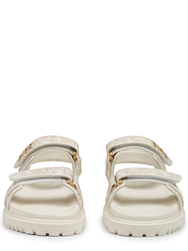 Dway Logo Canvas Sandals Gold