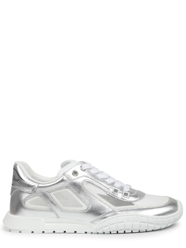 Walkndior Sneakers Silver Leather Trainers