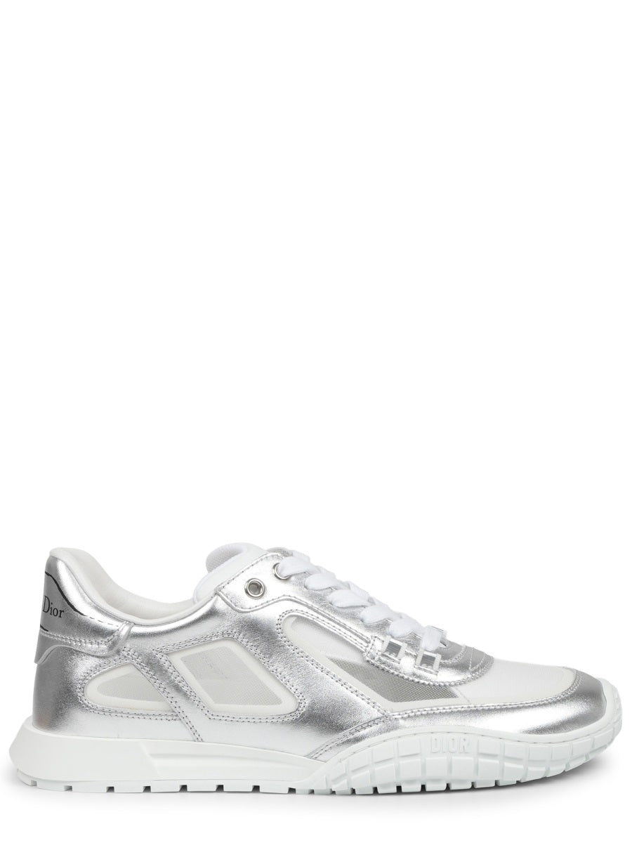 Walkndior Sneakers Silver Leather Trainers