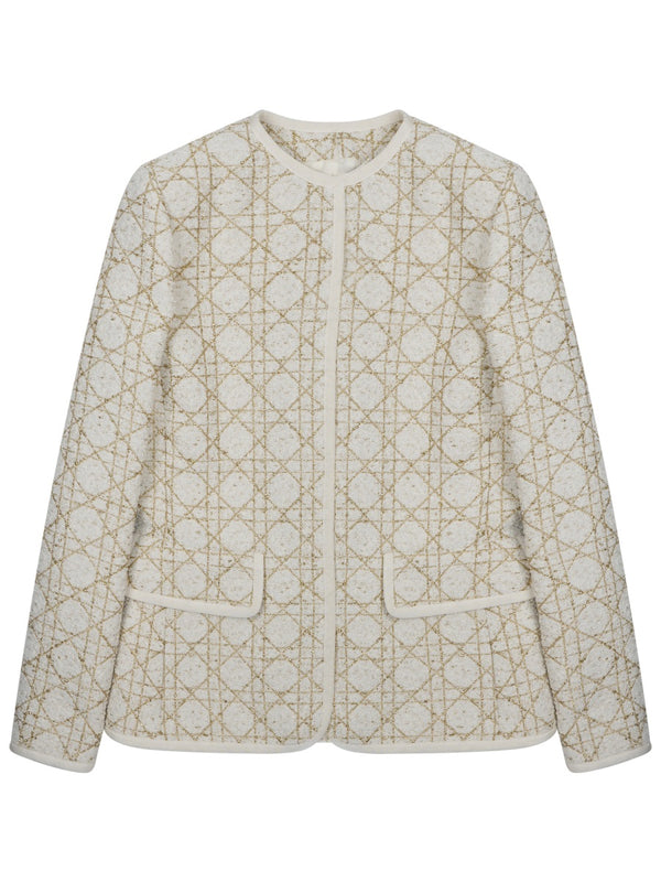 Blazer Macrocannage Beige Polyamide Jacket