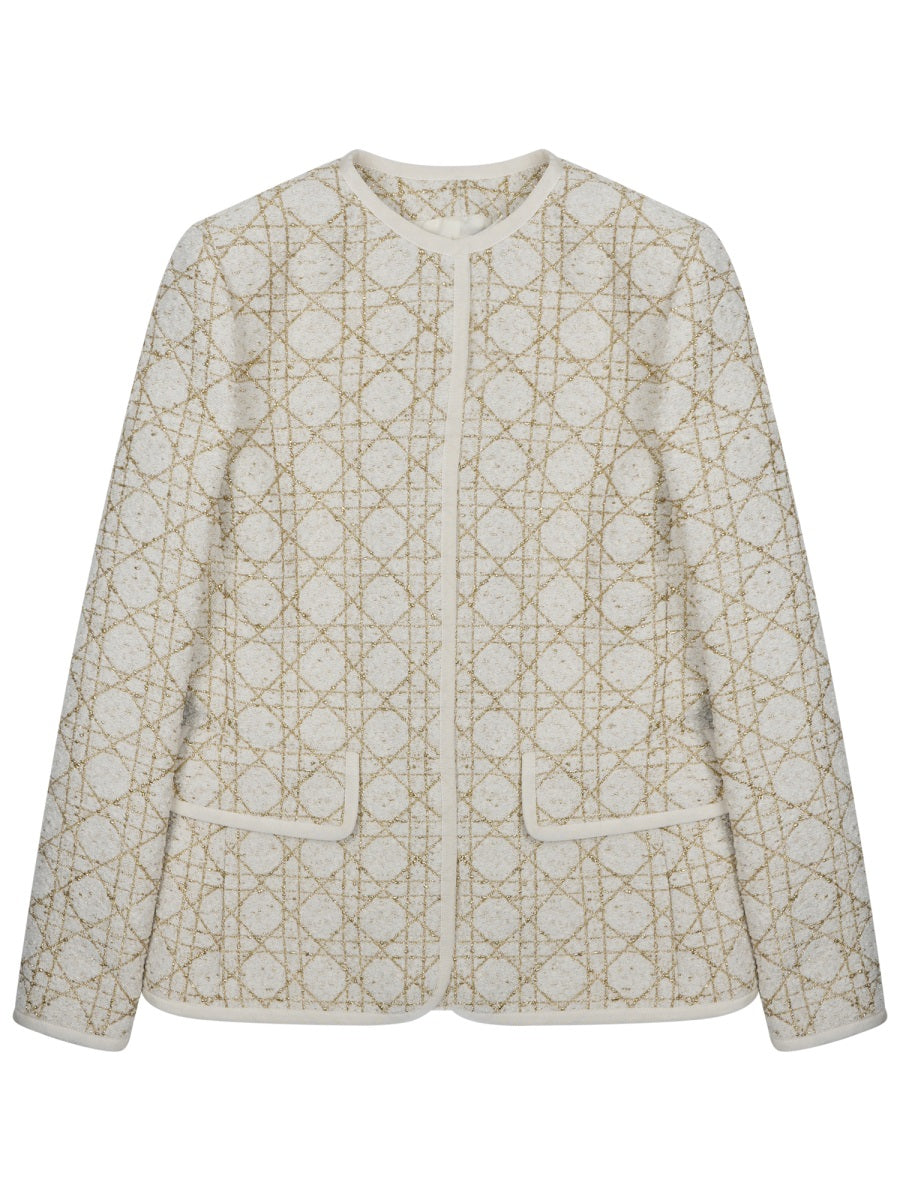 Blazer Macrocannage Beige Polyamide Jacket