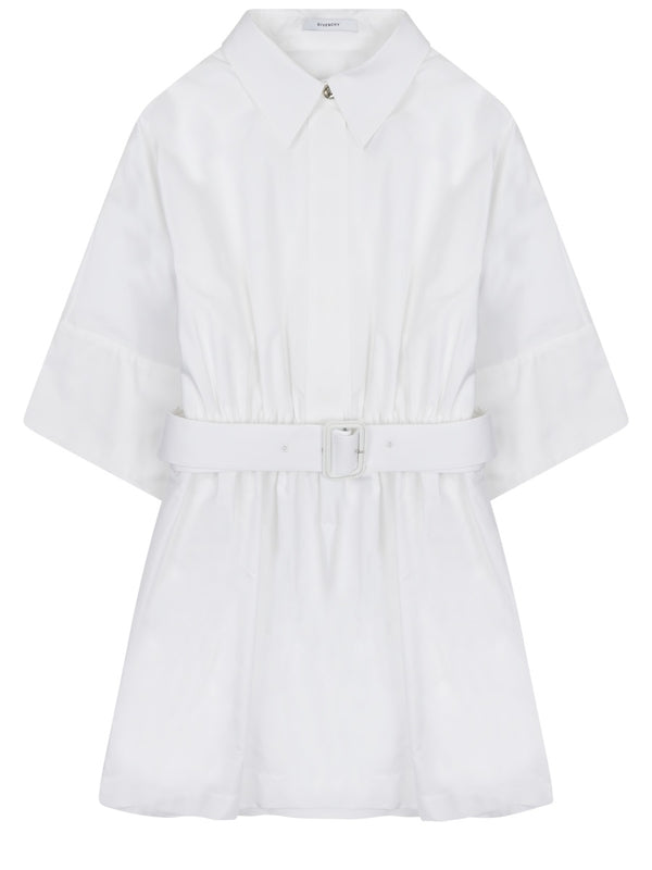 Mini Dress Chemisier White Cotton