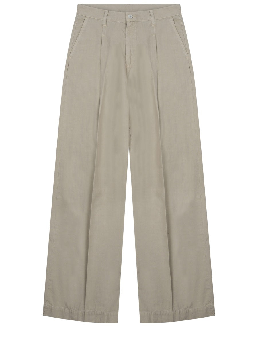 Trousers Ottavia Beige Cotton