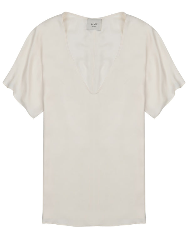 Silk Twill Blouse Ivory