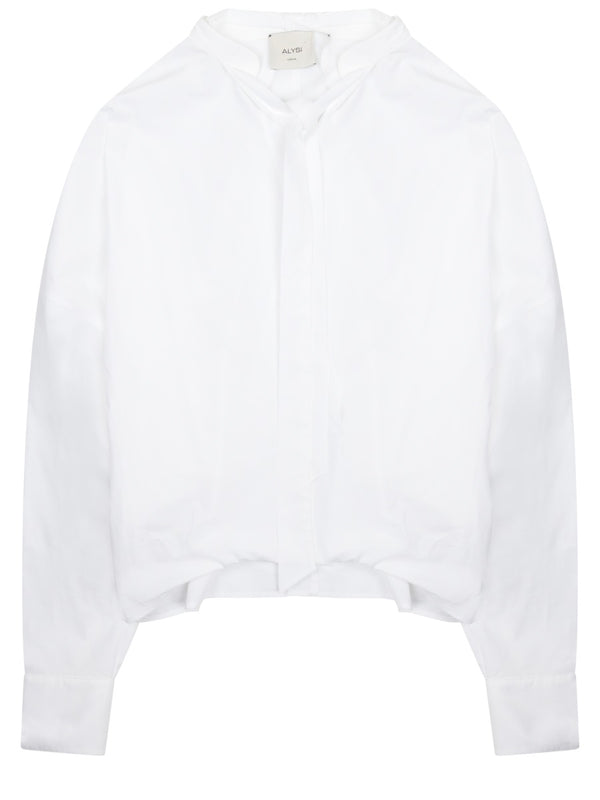 Shirt With Bow White Cotton