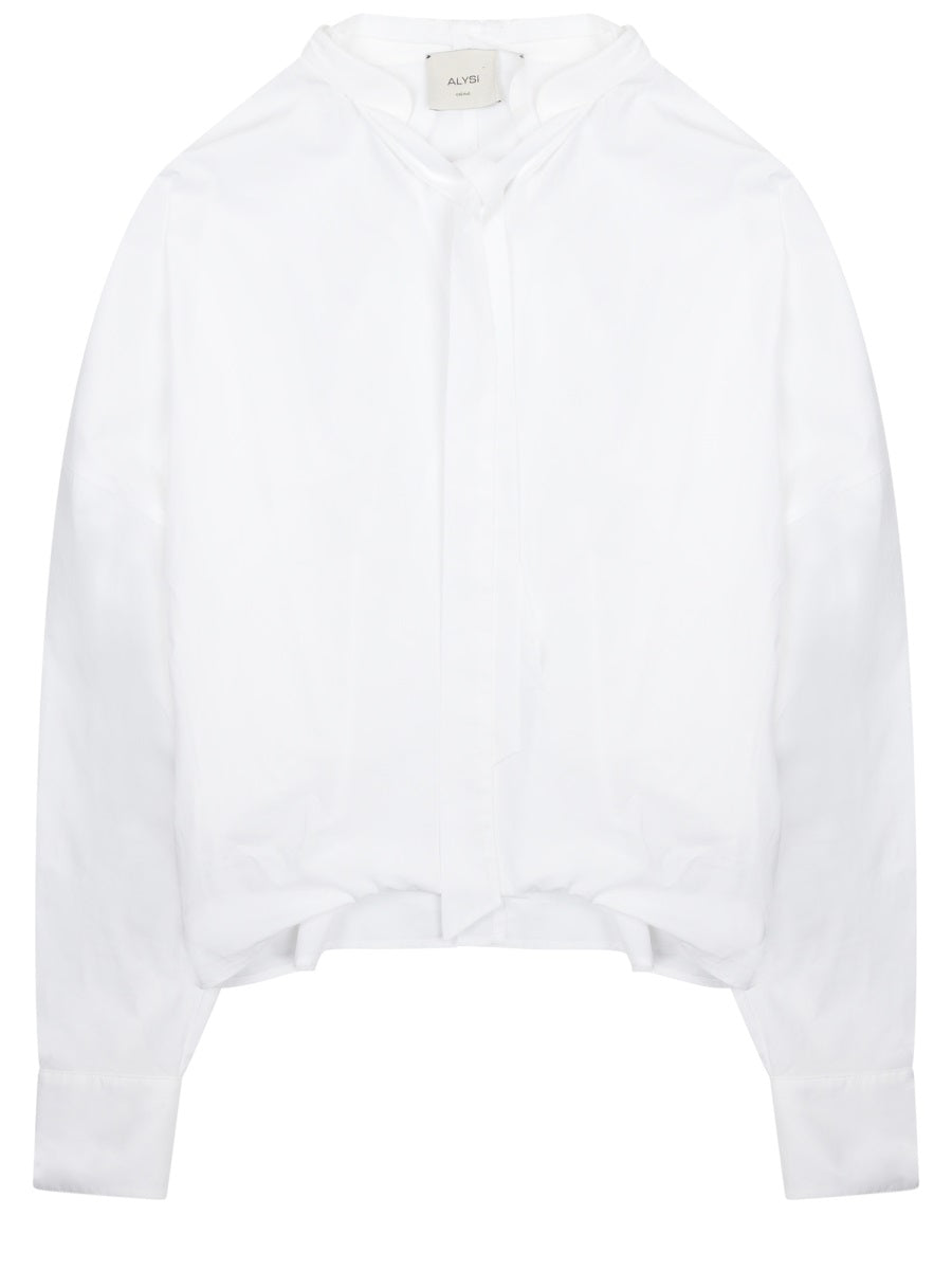 Shirt With Bow White Cotton