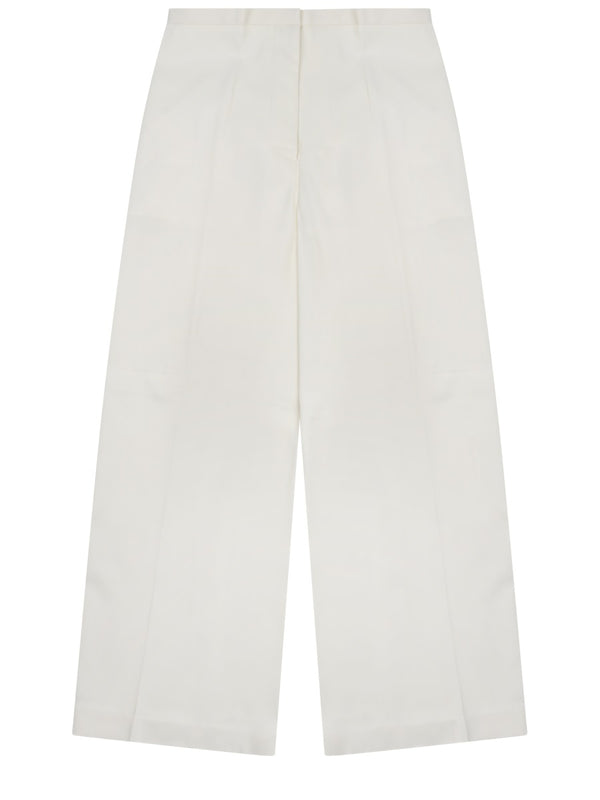 Trousers Viscose Twill White