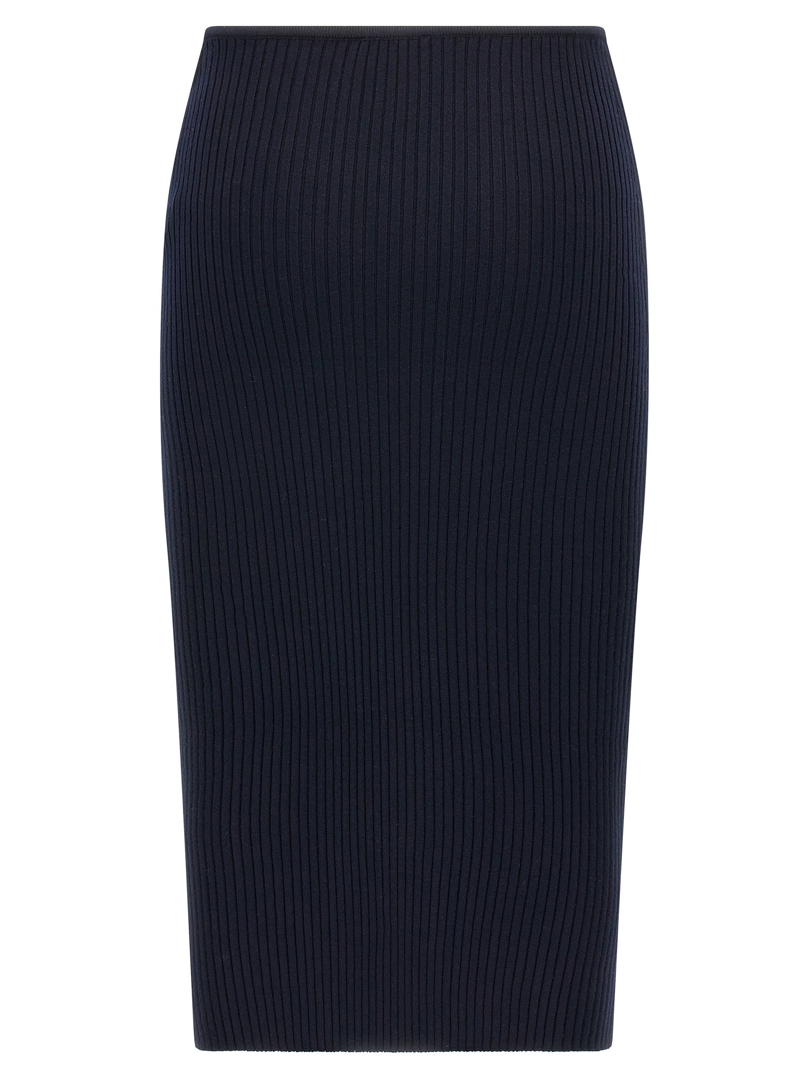 Loop Rib knit skirt Blue Viscose