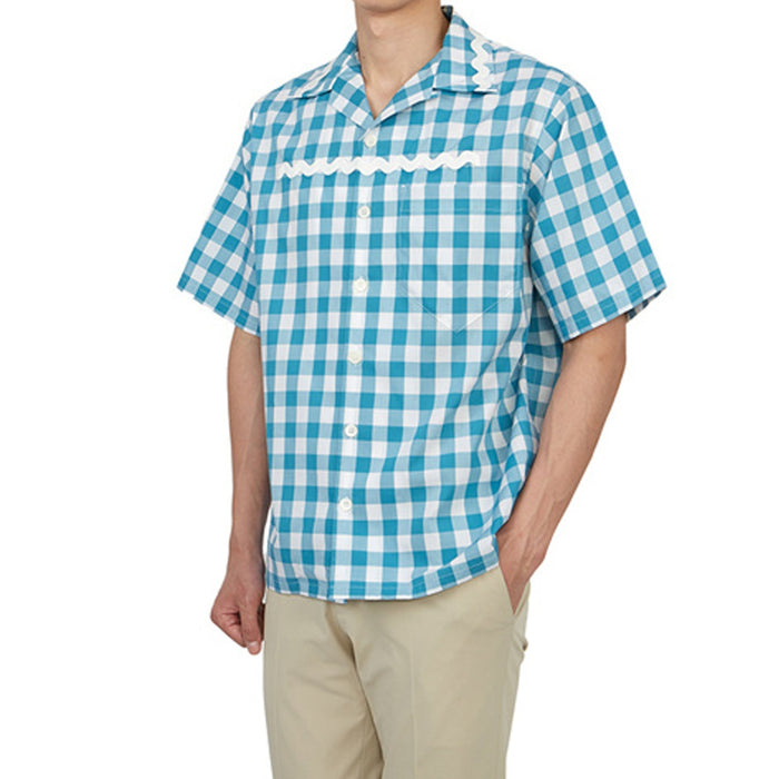 Checked Cotton Shirt Blue
