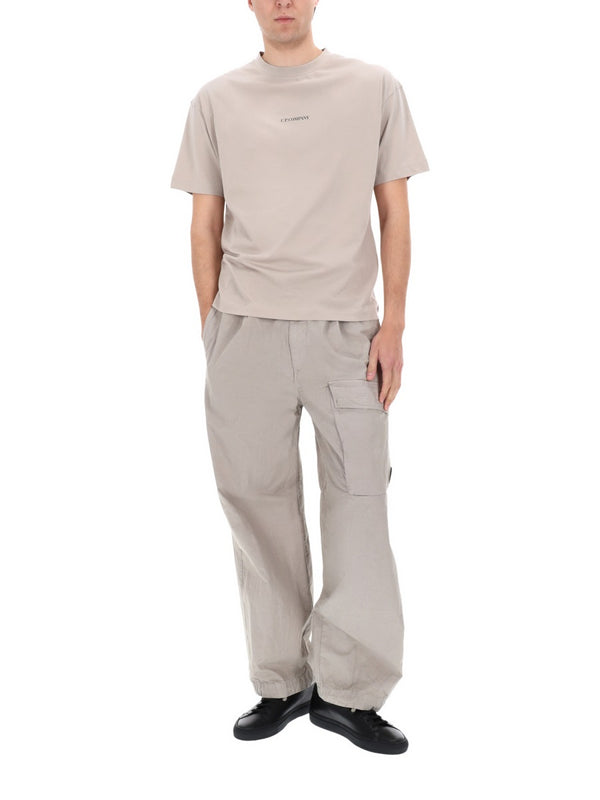 Cargo Trousers Beige Cotton