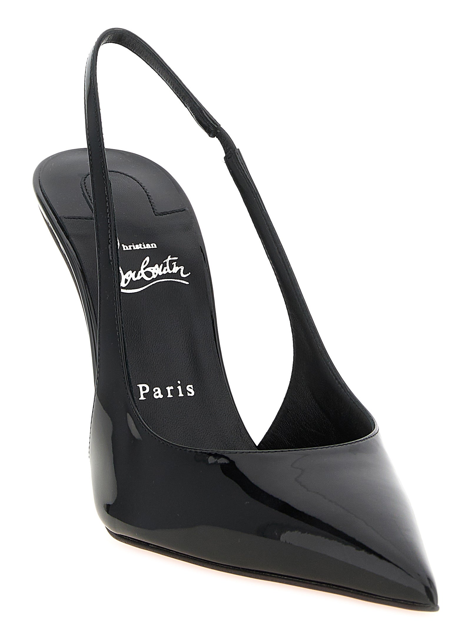 Miss Z slingback Black Calf Leather Goat Pumps