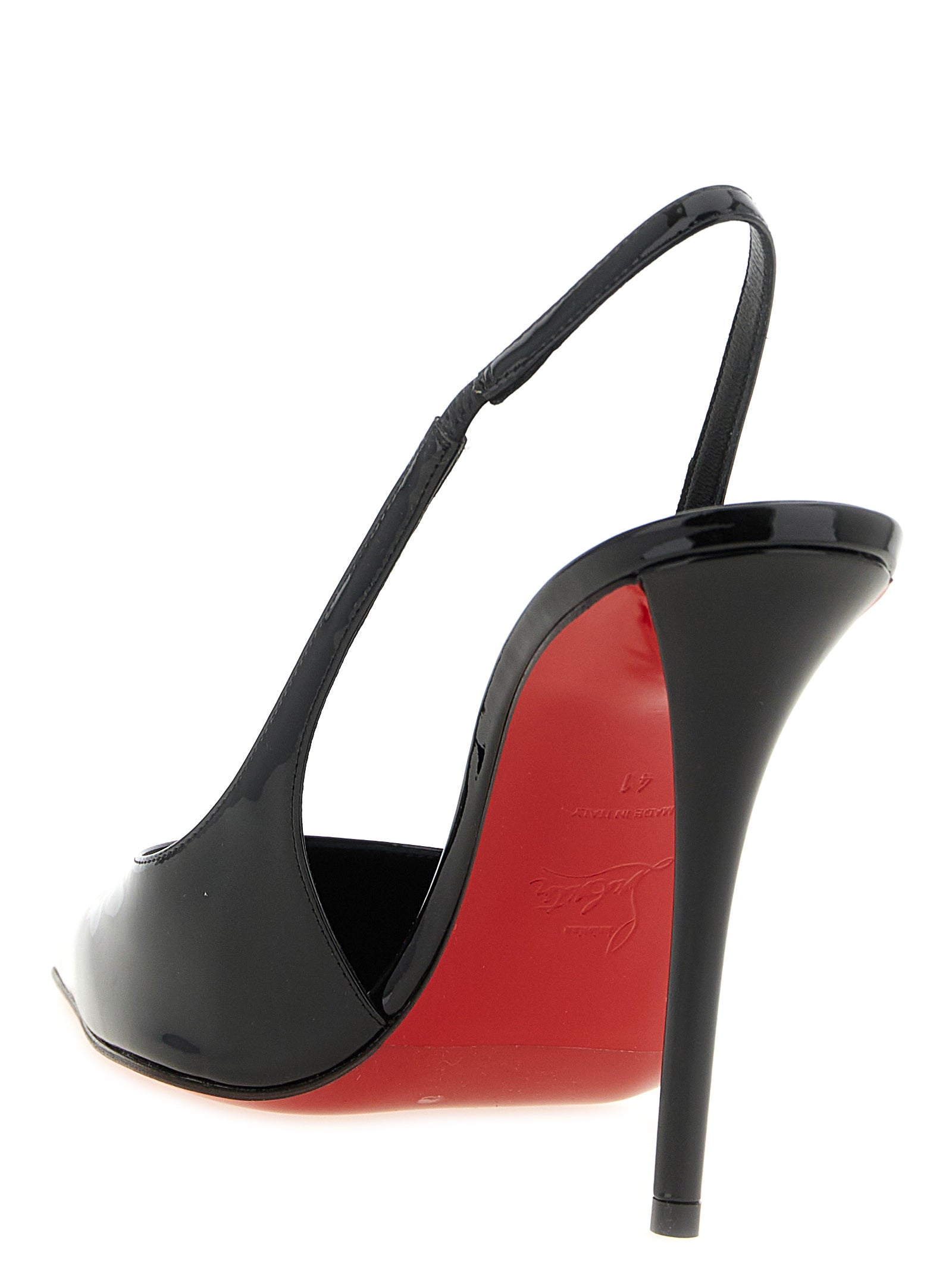 Miss Z slingback Black Calf Leather Goat Pumps