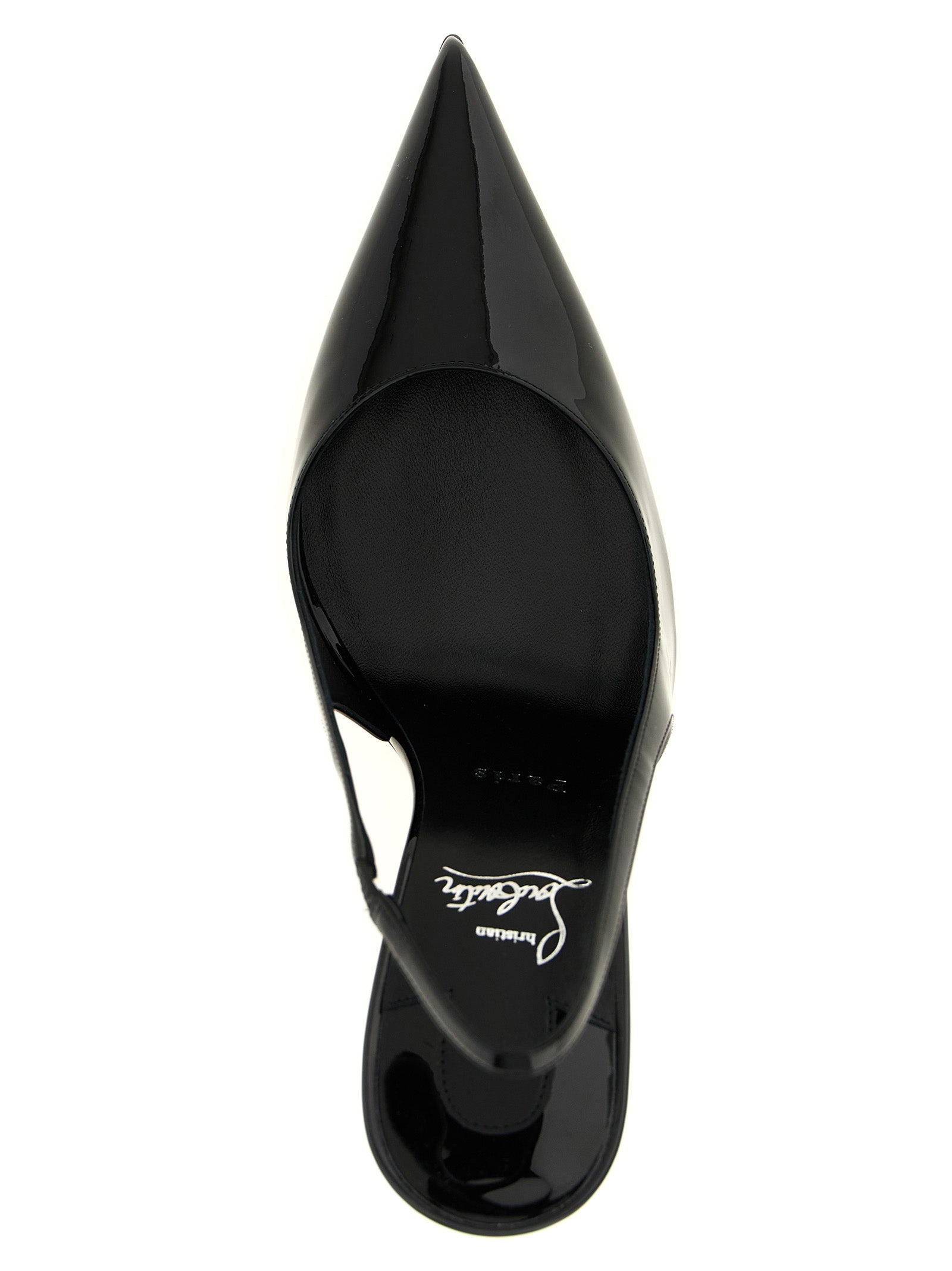 Miss Z slingback Black Calf Leather Goat Pumps