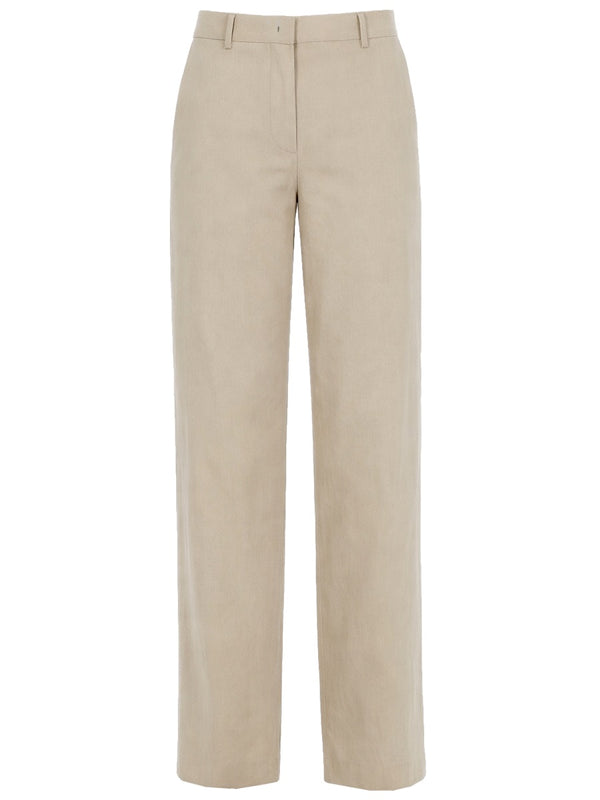Tailored Linen Trousers White
