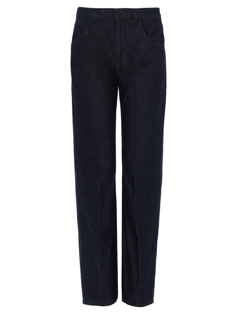 Jeans Regular Fit Denim Blue Cotton Trousers