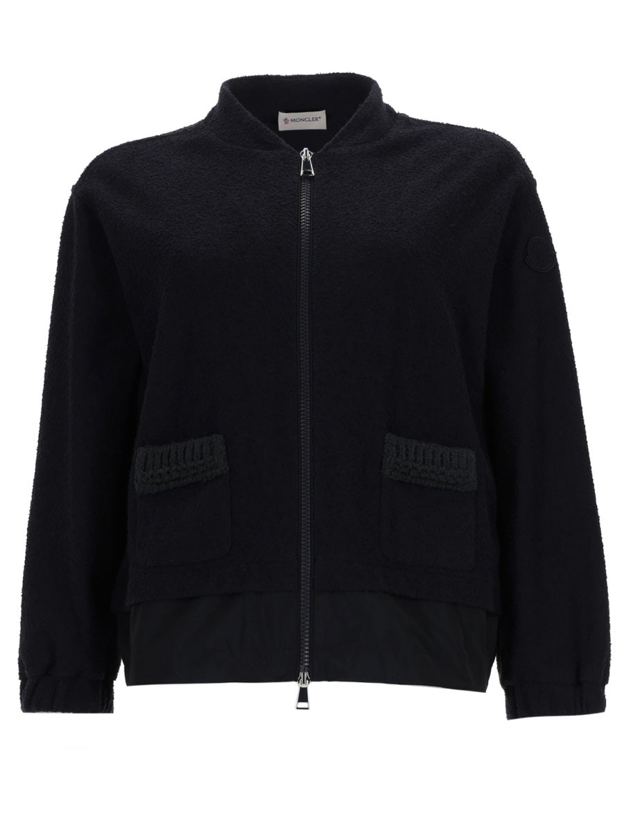 Zip-Up Cardigan Blue Polyester Jumpers