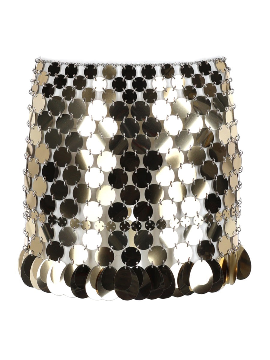 Mini Skirt Gold Sequins Polyester